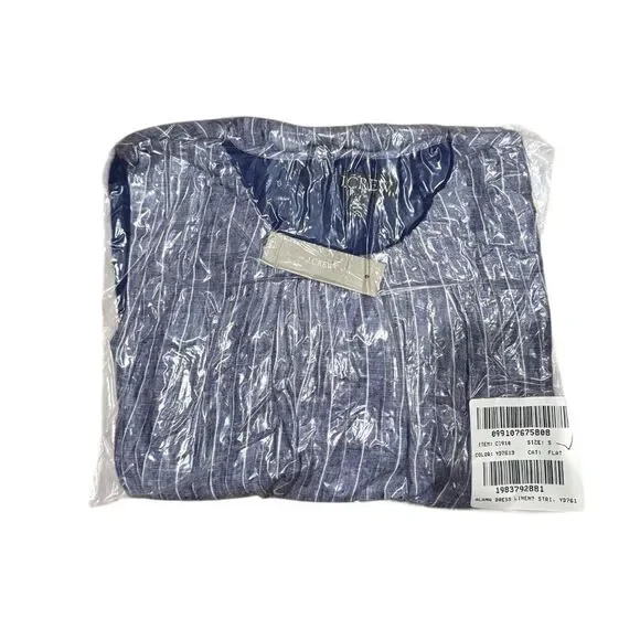 NWT J CREW Hyacinth dress in striped linen - Picture 6 of 7